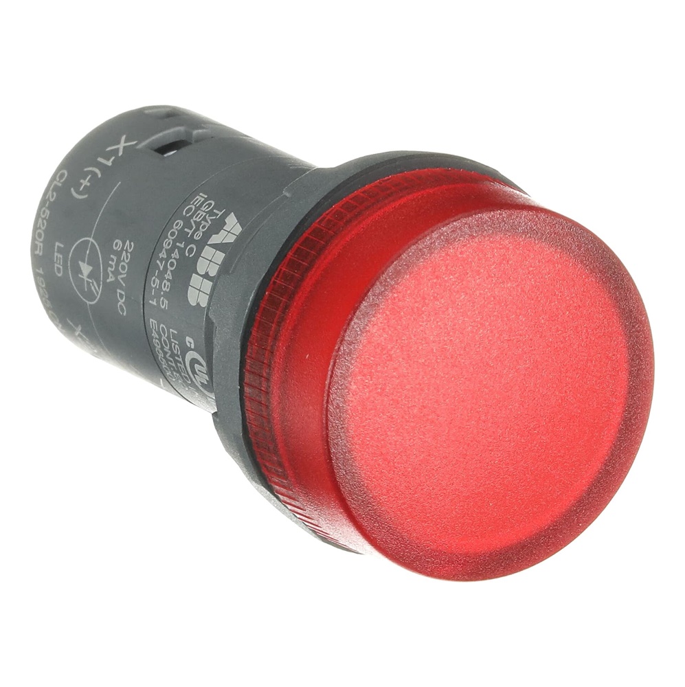 Lampada LED rossa 220V DC segnalazione luminosa industriale compatta