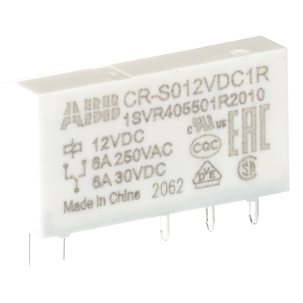 Relè interfaccia pluggable 12V DC 1c/o 6A 250VAC compatto per automazione e controllo