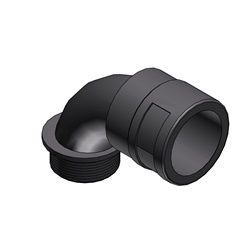 Raccordo curvo 90° poliamide PA6 filettatura M50 protezione IP66 per tubi corrugati NW48