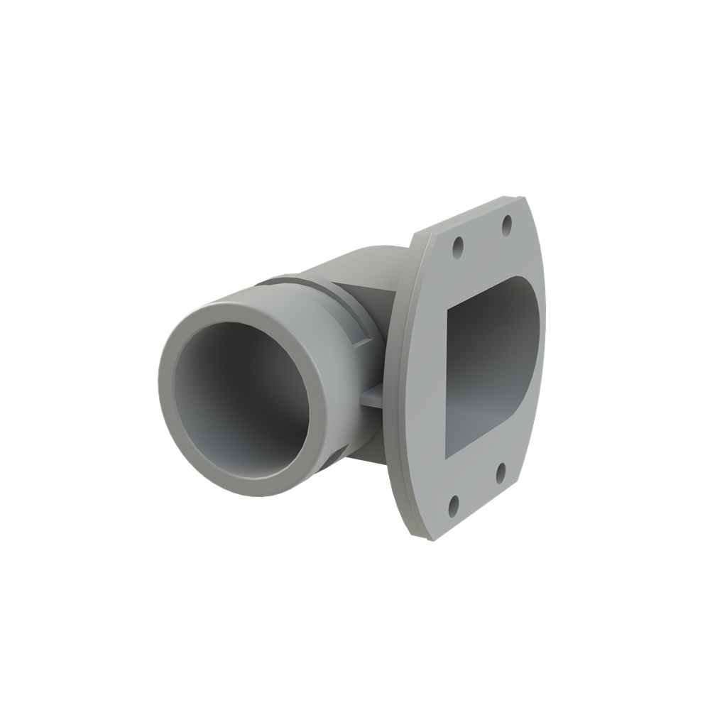 Raccordo flangia 90° DN36 PG36PA6 poliamide per impianti elettrici IP66 grigio