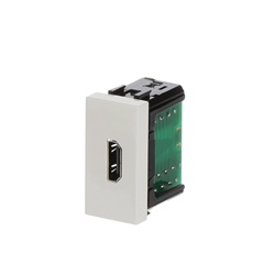 Presa HDMI 1 modulo 1 porta tipo A bianco con terminali senza viti, supporto HDMI 1.4/2.0 per installazioni audio-video professionali