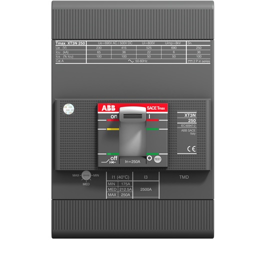 Interruttore modulare ABB Tmax XT3N 250A 3 poli termomagnetico protezione industriale