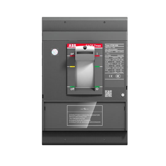 Interruttore automatico XT5D 630A 3 poli fisso con terminali frontali per impianti industriali e civili