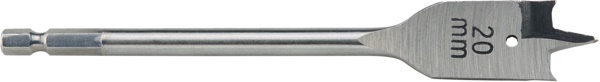 Punta piatta per legno 20x152 mm codolo esagonale precisione foratura legno morbido e duro