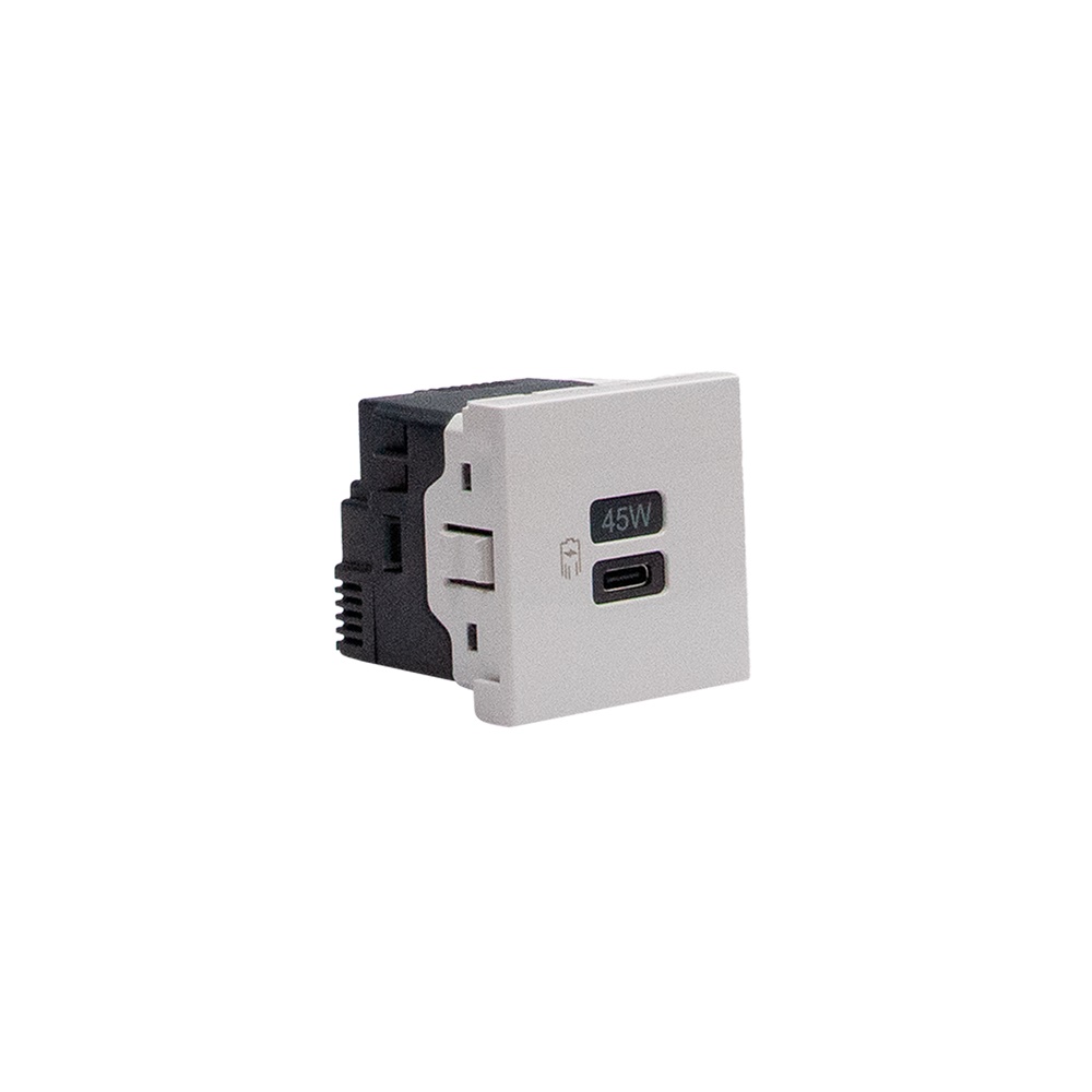 Caricatore USB C PD 45W 2m bianco per laptop smartphone tablet powerbank