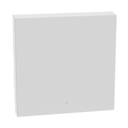Cover comando 2 moduli bianco illuminabile copritasto neutro per impianti elettrici