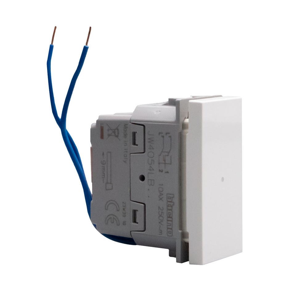 Invertitore assiale illuminato 1P 10AX 250V LED blu modulo singolo bianco MatixGO