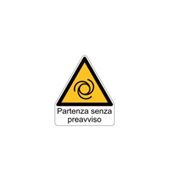 Etichetta avvertimento WST-TSW lato 100mm per macchinari e impianti