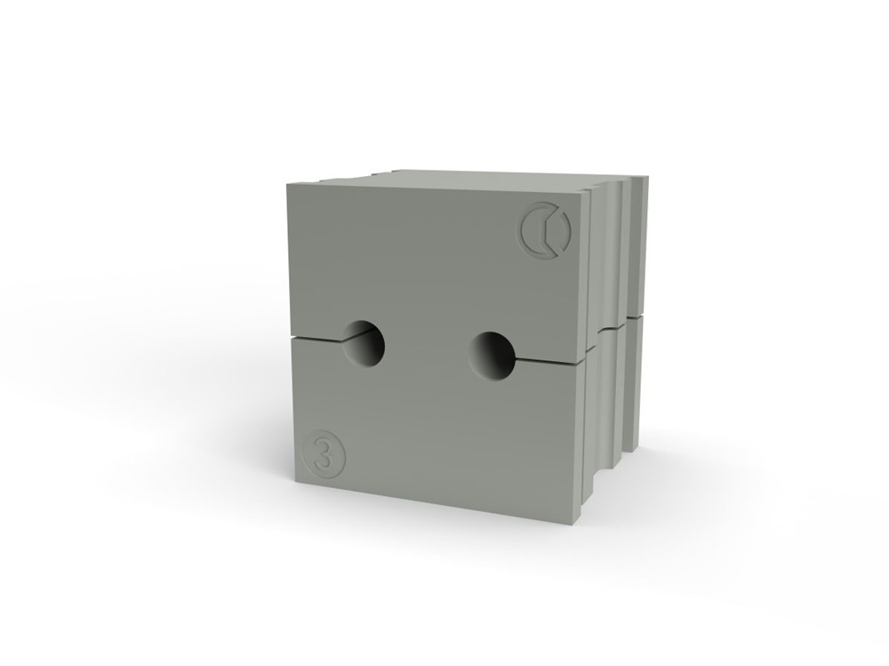 Gommino piccolo passacavi divisibili TPE grigio IP66 halogen free per 2 cavi 3-4 mm
