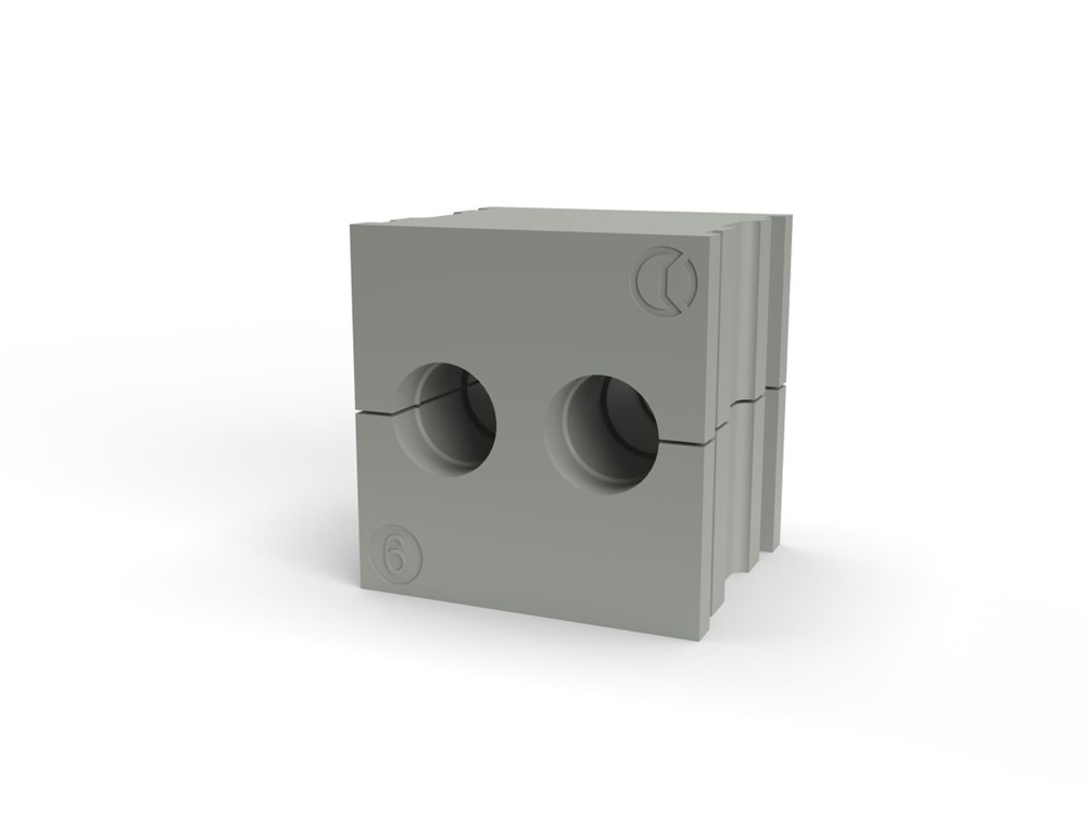 Gommino TPE grigio IP66 HF per 2 cavi 6-7mm installazione elettrica