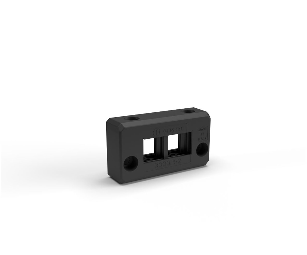 Telaio passacavi rettangolare ridotto PA6.6 IP66 nero halogen free 2 gommini per cablaggio rapido