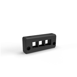 Telaio rettangolare ridotto divisibile in PA6.6 IP66 nero halogen free per passacavi serie EWO con 3 gommini piccoli