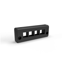 Telaio rettangolare ridotto divisibile in PA6.6 IP66 nero per passacavi con 4 gommini piccoli