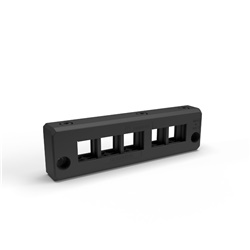 Telaio rettangolare ridotto divisibile in PA6.6 IP66 nero halogen free 5 gommini piccoli per passacavi serie EWO