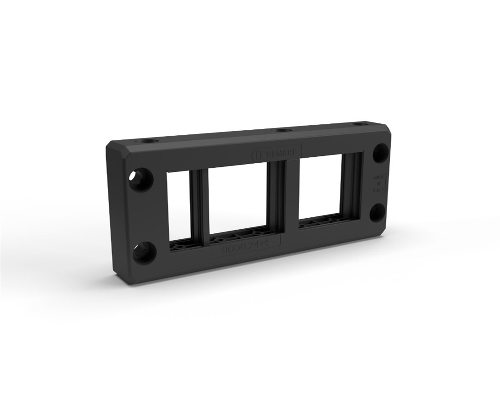 Telaio passacavi 24 poli divisibile PA6.6 IP66 nero serie EWO per cablaggio industriale