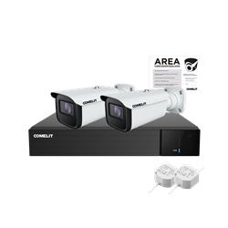 Kit videosorveglianza AHD DVR008N05A, 2 telecamere AB04N1ZA, alimentatori, cartello area videosorvegliata