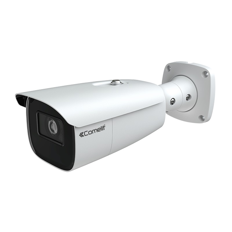 Serie Advance - Telecamera IP big bullet 8MP, varifocale 2.8-12mm, LED IR 70m, slot SD, alluminio IP67, 12V e PoE, funzione analisi video, ONVIF