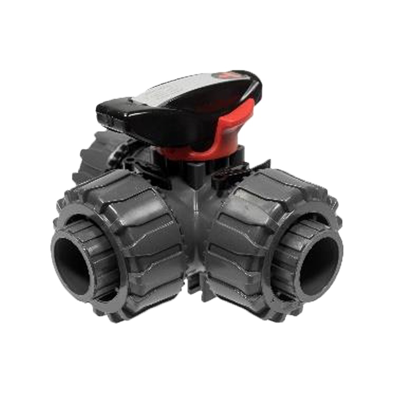 Valvola 3 vie per pulizia tubi sistemi aspirazione, commutazione manuale, manutenzione facilitata