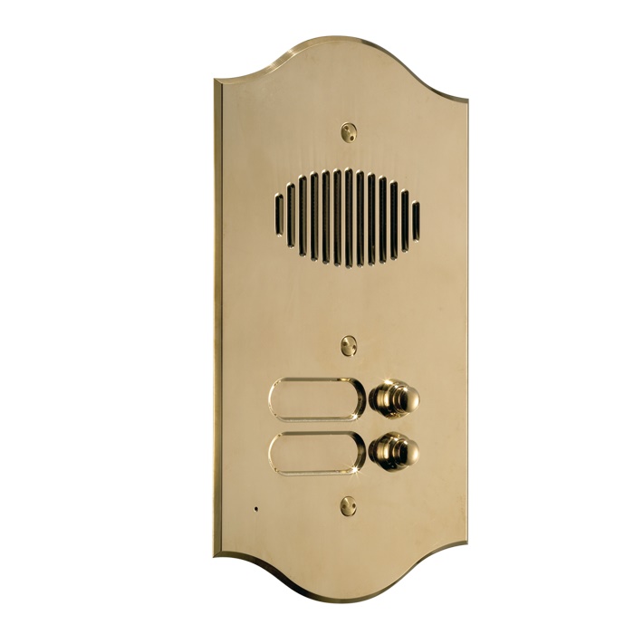 Serie Roma - Pulsantiera audio 8 pulsanti da incasso, ottone PVD 3mm, per gruppo Ikall, portalampada