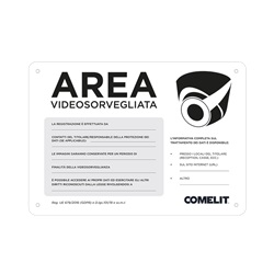 Cartello Area Videosorvegliata in lingua italiana