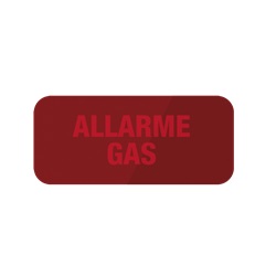 Scritta ALLARME GAS per pannello ottico-acustico 48CLU003, sfondo rosso, illuminazione LED