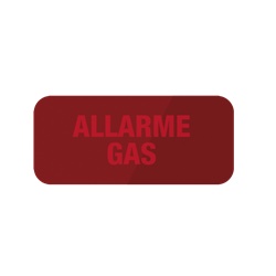 Scritta ALLARME GAS per pannello ottico-acustico 48CLU003, sfondo rosso, illuminazione LED