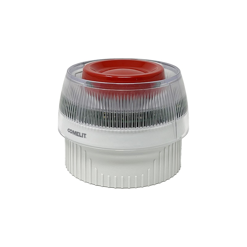 Serie LogiFire - Sirena wireless con lampeggiante indirizzata, 91dB(A), batteria 4xCR123A, protezione IP31, certificata EN 54-3, EN54-23 e EN 54-25.