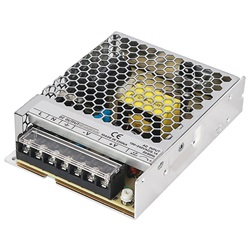Alimentatore switching 100W 24V design ribassato protezione sovraccarichi per installazioni elettriche professionali
