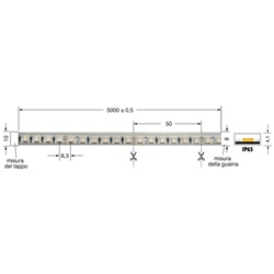 LEDSTRIP 8W/M RGB 24V IP65 SLEEVE illuminazione flessibile resistente esterni interni