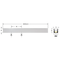 NEON LED 16W/m BC 24V IP67 CRI90 alta efficienza protezione ambienti interni ed esterni