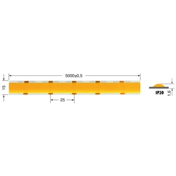 Striscia LED S.L COB 3 fili 25W/m 24V 4000K IP20 illuminazione interna uniforme alta efficienza