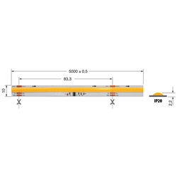 Striscia LED digitale 12W/m 4000K 24V IP20 per illuminazione interna efficiente e versatile