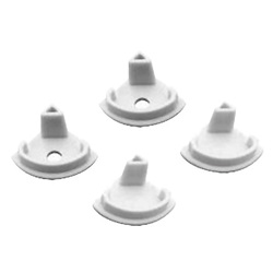 KIT 4 tappi angolari bianchi per profili elettrici, protezione polvere e finitura estetica pulita, installazione facile, uso domestico e commerciale