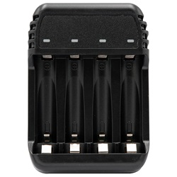 Caricabatterie smart USB compatto 4 batterie AA/AAA ricarica efficiente e sicura