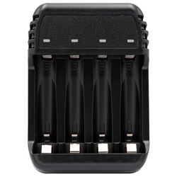 Caricabatterie smart USB compatto 4 batterie AA/AAA ricarica efficiente e sicura