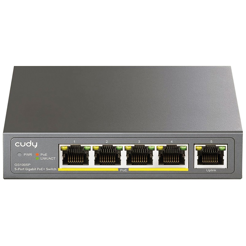 Switch Gigabit PoE 5 porte alta velocità alimentazione diretta reti professionali