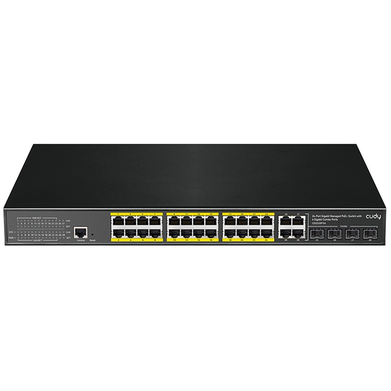 Switch Gigabit L2 PoE 24 porte Ethernet 4 porte SFP per reti professionali ad alte prestazioni