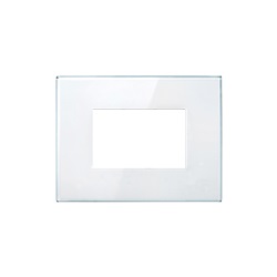 Placca 3 moduli piatta Arkè Eikon Libero bianca plastica per impianti elettrici