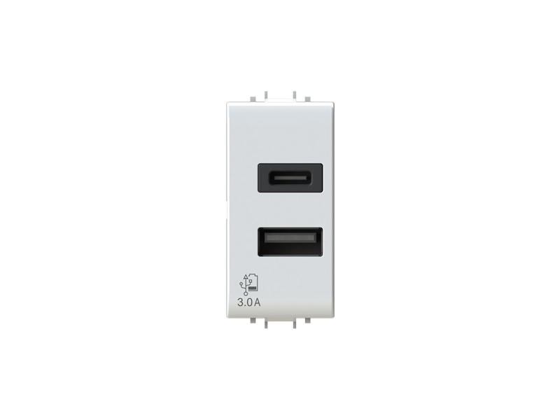 Presa USB 3.0 Gewiss Chorus bianca 5V 3000mA per installazioni elettriche