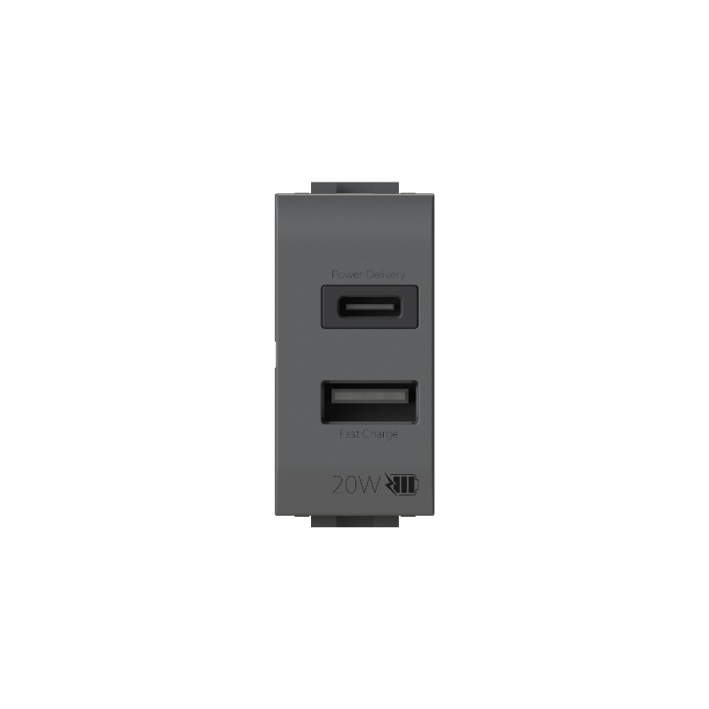 Presa USB 3.0 BT Livinglight Antracite 5V 3000mA 110-230V per uso elettrico