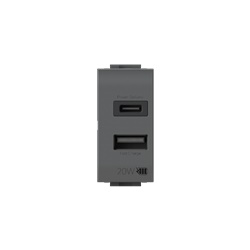 Presa USB 3.0 BT Livinglight Antracite 5V 3000mA 110-230V per uso elettrico