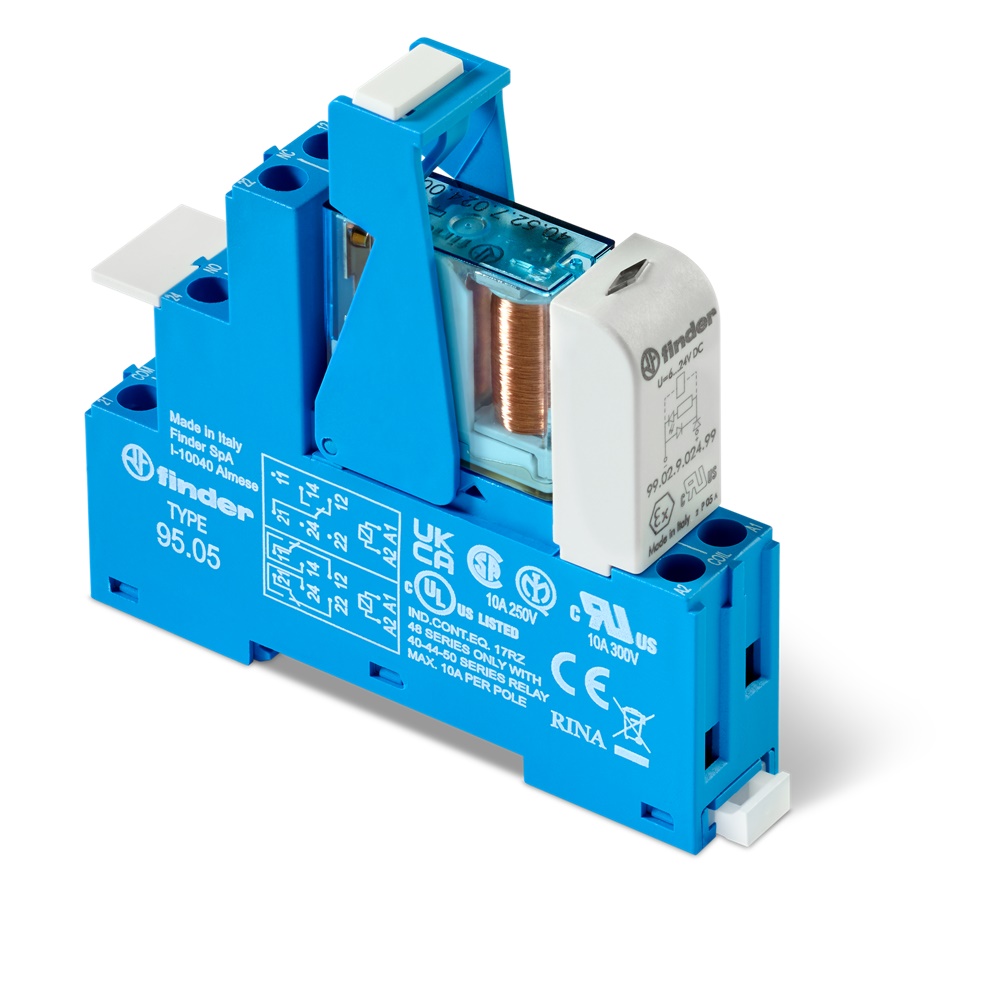 Interfaccia modulare relè 2 contatti 24V DC automazione industriale