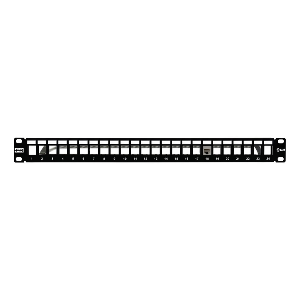 Patch panel rack 1U 24 porte RJ-45 per cablaggio rete
