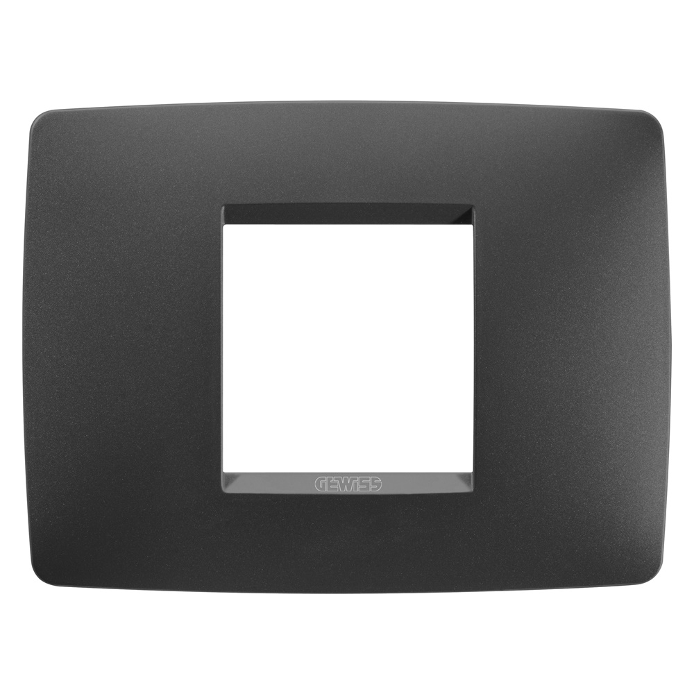 Placca civile ONE 2 moduli nero satinato resistente urti tempo