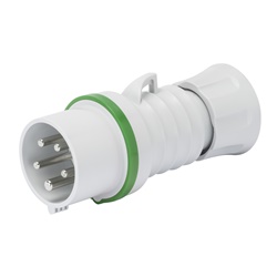 SPINA MOBILE DIRITTA HP - IP44/IP54 - 3P+T 32A >50V 100-300HZ - VERDE - 10H - CABLAGGIO A VITE