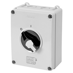Interruttore sezionatore rotativo 63A 3P+N comando cassetta isolante serie 70 RT HP