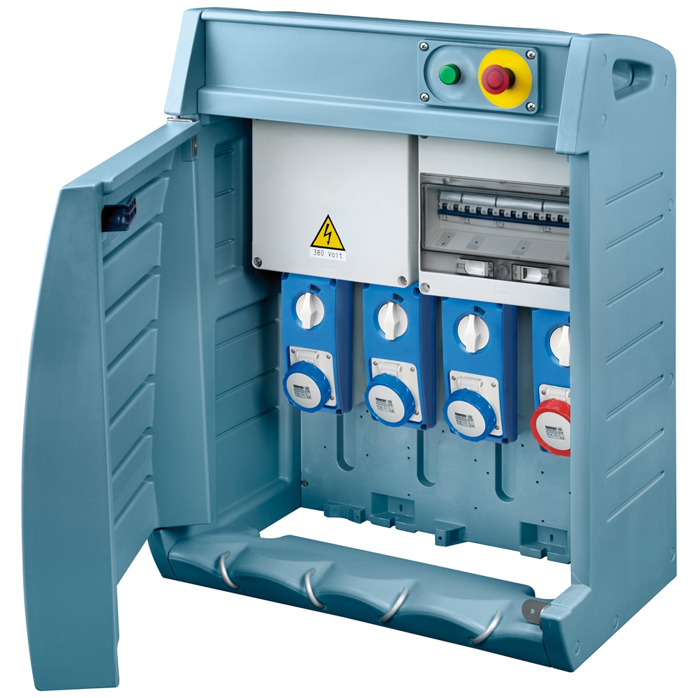 Quadro elettrico Q-BOX4 ASC 4 prese protezione fusibili 17 kW cantiere certificato EN 61439-4