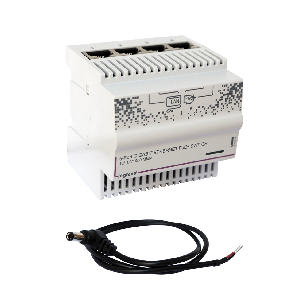 SWITCH GIGABIT GUIDA DIN 5PORTE 4PO