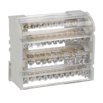 Ripartitore potenza 4 poli 100A 11 connessioni distribuzione elettrica impianti