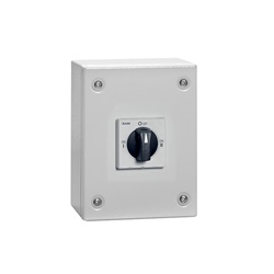Commutatore linea 4 poli 63A IP65 custodia metallica maniglia nera